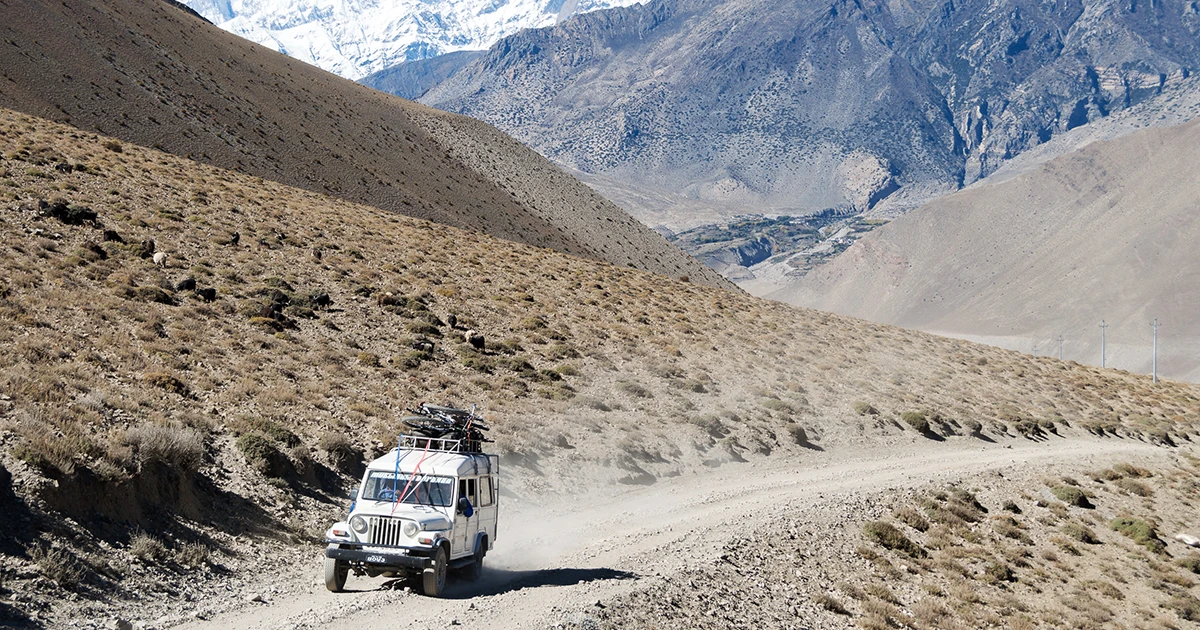 Road from Kagbeni in Jeep