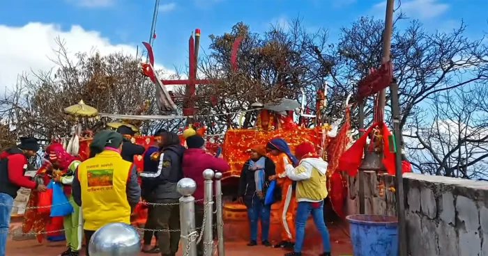 Pathibhara Devi Temple with Pilgrim
